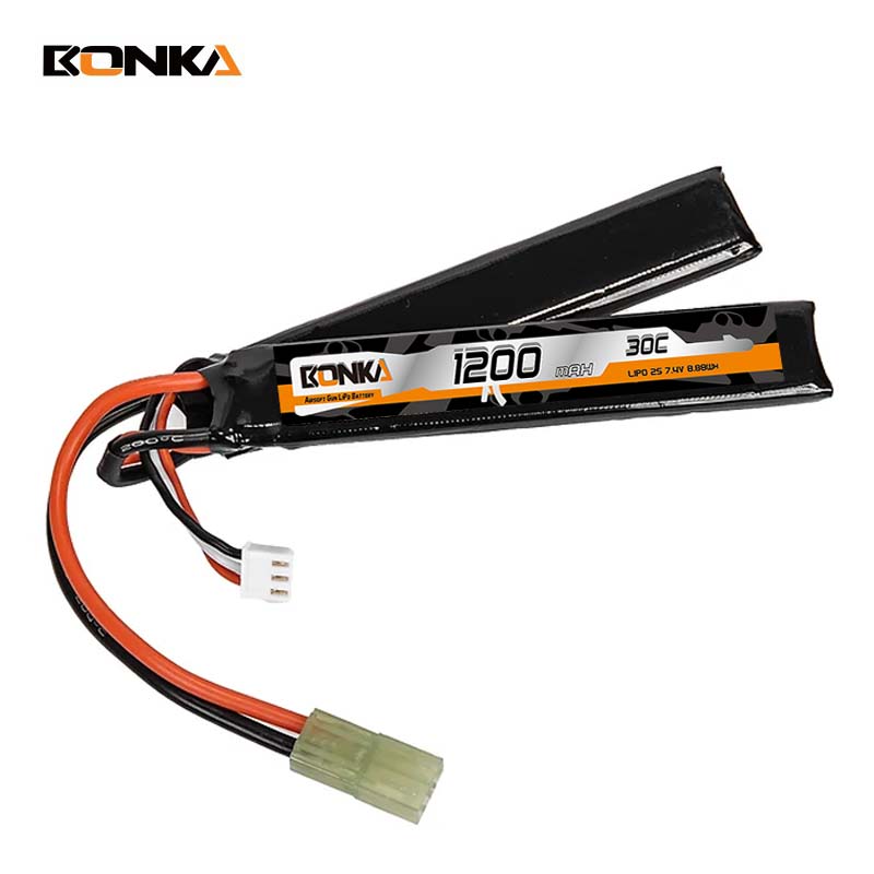 BONKA 1200mAh 30C 2S-2 Airsoft Gun LiPo Battery